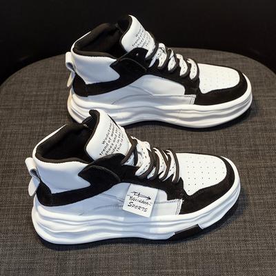 Толстые кожаные белые туфли-кеды