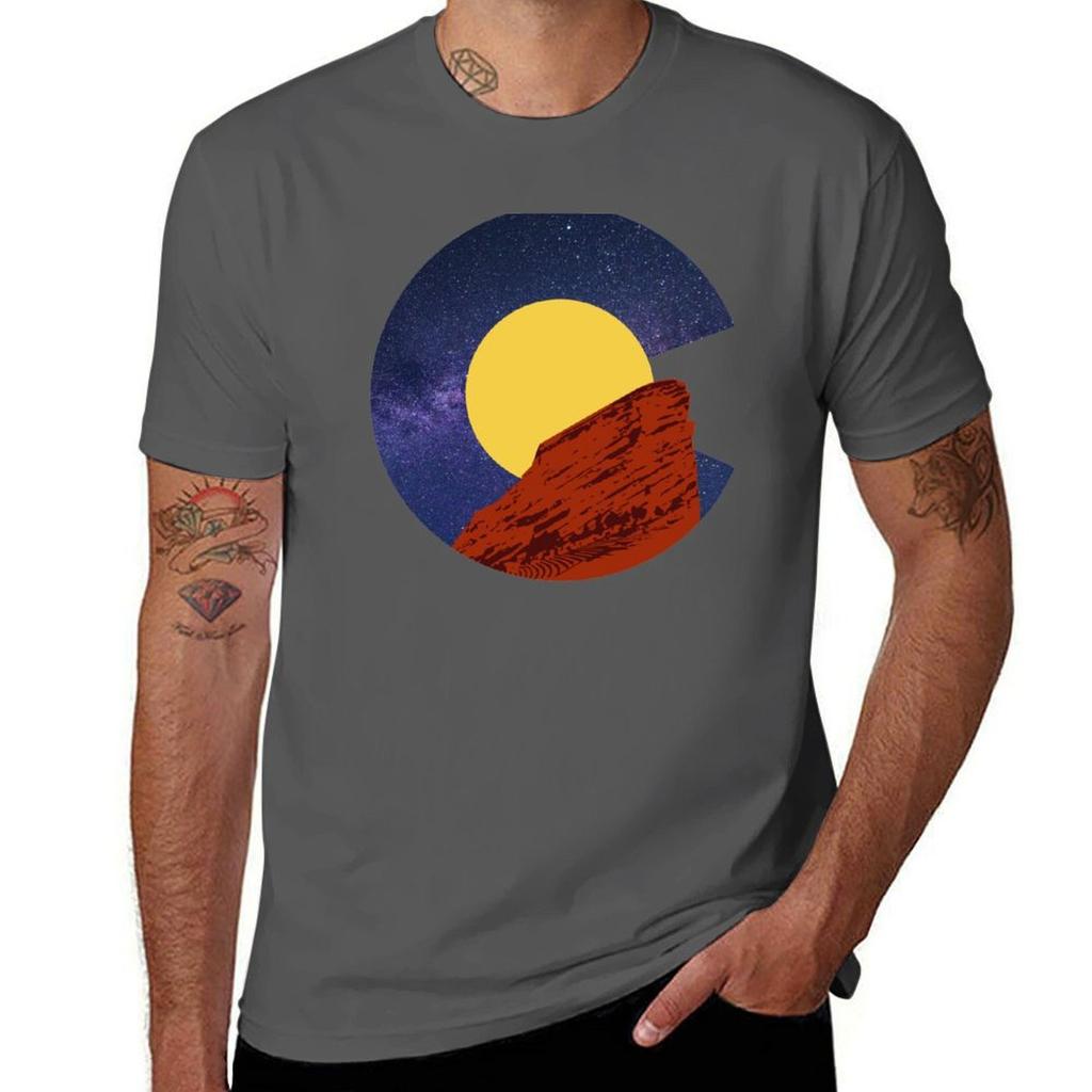 Red Rocks Amphitheater Morrison Colorado C Photo Tshirt Stain Resistant Casual Tee