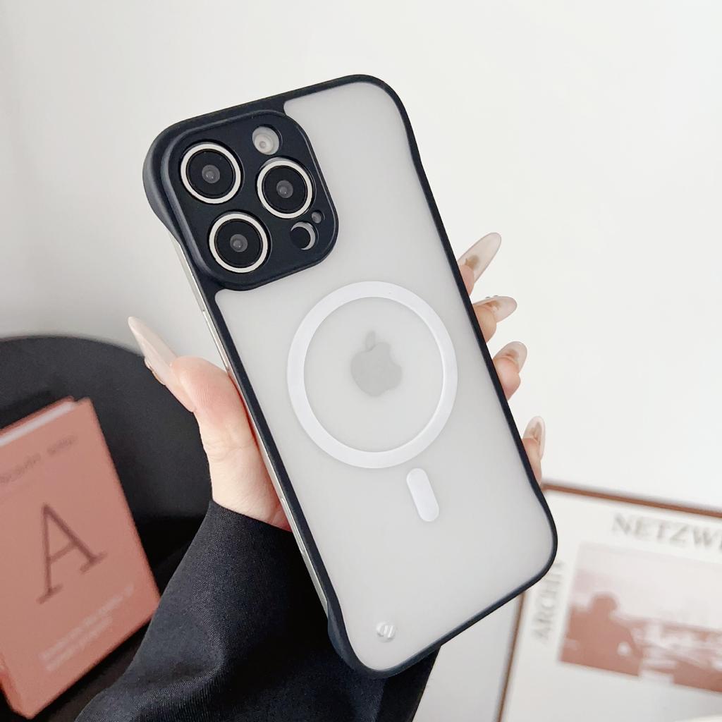 Подходит для iPhone16ProMax Безрамочный Магнитный Чехол для Телефона Apple 15 Оригинальный Матовый 14 Противоударный Защитный Чехол