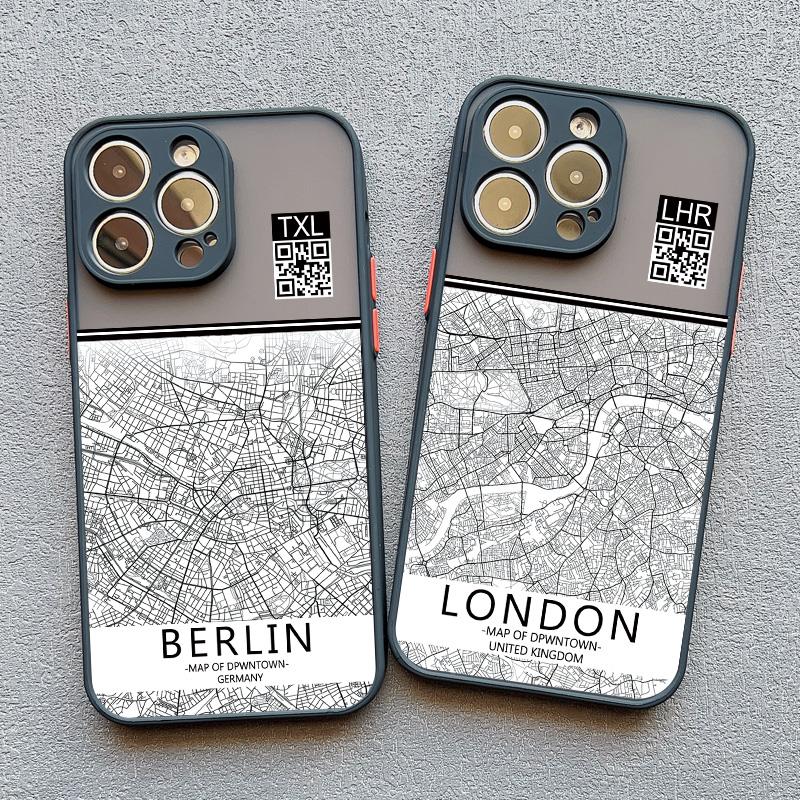 Чехол для телефона Ins Travel Country Sketch City Map для iPhone 8 7 Plus SE2 15 14 11 12 13 Pro Max Mini X XR XS Ударопрочный Funda Shell