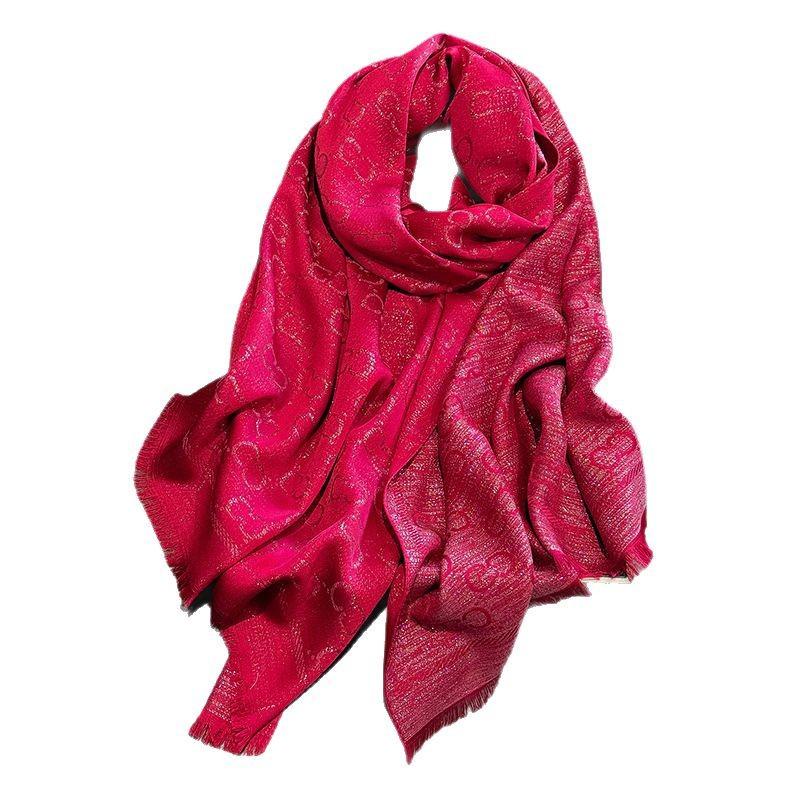 Summer Seaside Vacation Women's Scarf Shawl Decoration Fashionable Letters Cotton Sunscreen Women