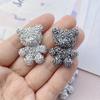 6 Sparkling Resin Teddy Bear Decorations - Cute Sparkling Cartoon Bear Decorations, Suitable for DIY Jewelry, Keychains, Hairpin