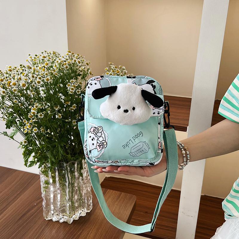 Cinnamoroll Hello Kitty Kuromi Canvas Single Shoulder Bag With Stitching Details For Daily Use