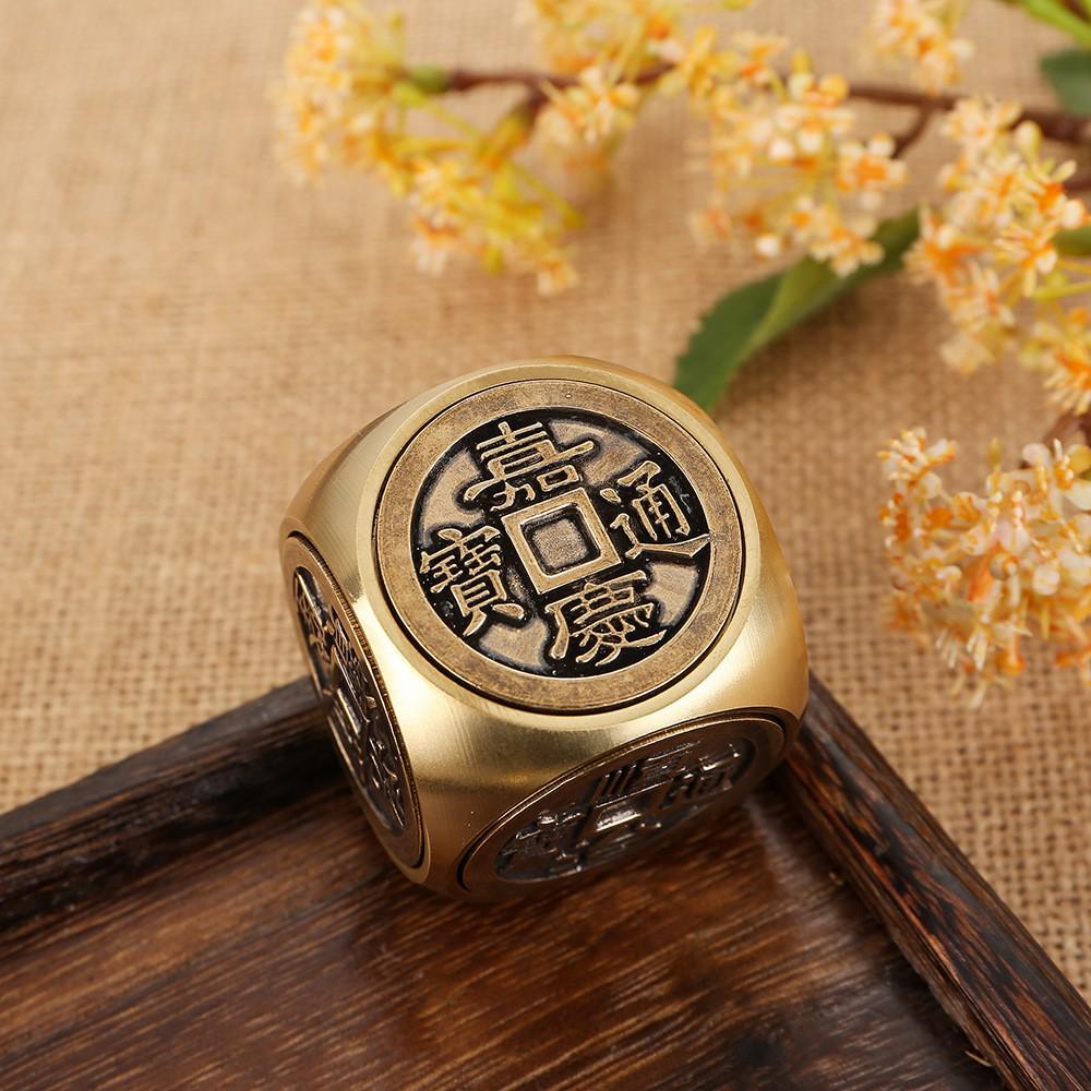 Латунные шестигранные декомпрессионные монеты для зарабатывания денег с изображением пяти императоров, медные монеты, орнамент