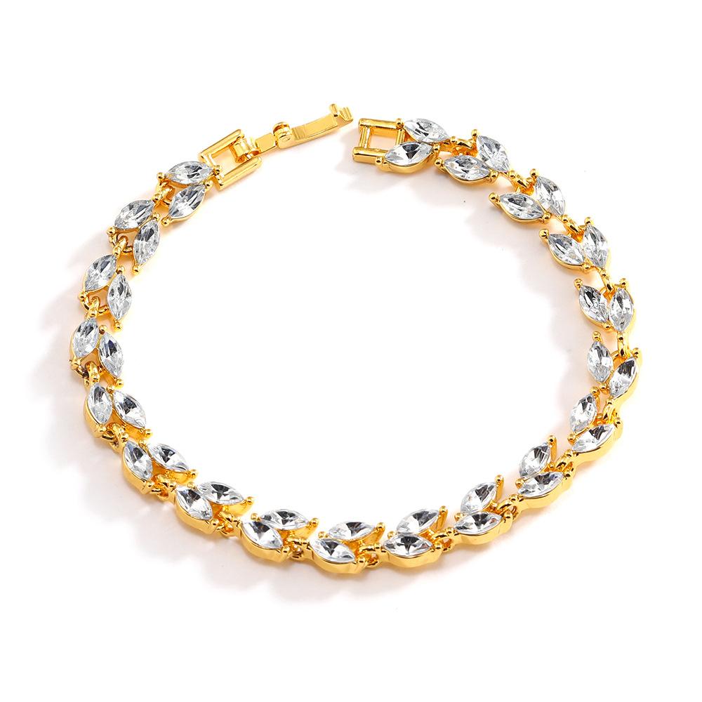 Браслеты, Браслеты, Ювелирные изделия, Креативные, Модные и Универсальные Маленькие Браслеты из Листьев Ивы с Кристаллами Свежего Цвета