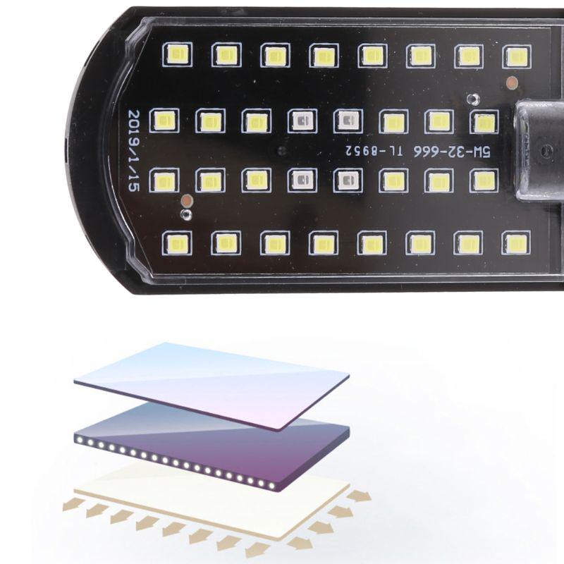 Аквариумный светодиодный светильник с зажимом EU Plug, высокая яркость, белое и синее освещение, энергосберегающая маленькая светодиодная лампа с 32 бусинами для аквариумов