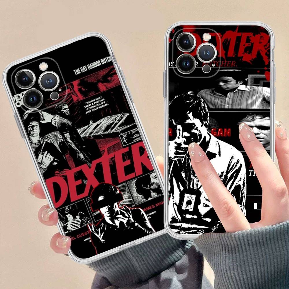 Декстер Морган Для IPhone 17 16 15 14 13 12 11 Pro Max Plus Прозрачный Мягкий ТПУ Чехол для Телефона