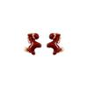 Ear Jewelry New Year Pony Earrings Fashion Red Drop Earrings Vintage Drip Oil Earrings  Girls