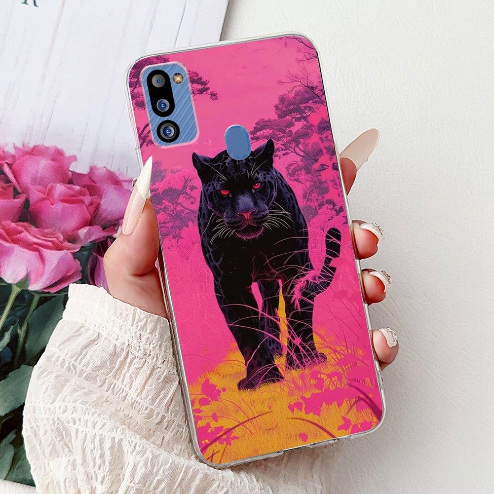 Для Samsung M21 2021 Чехол Прозрачный Модный Милый Кот Крутой Роскошный Расписной Мягкий Funda Для Samsung Galaxy M21 2021 Задняя крышка SM-M215G