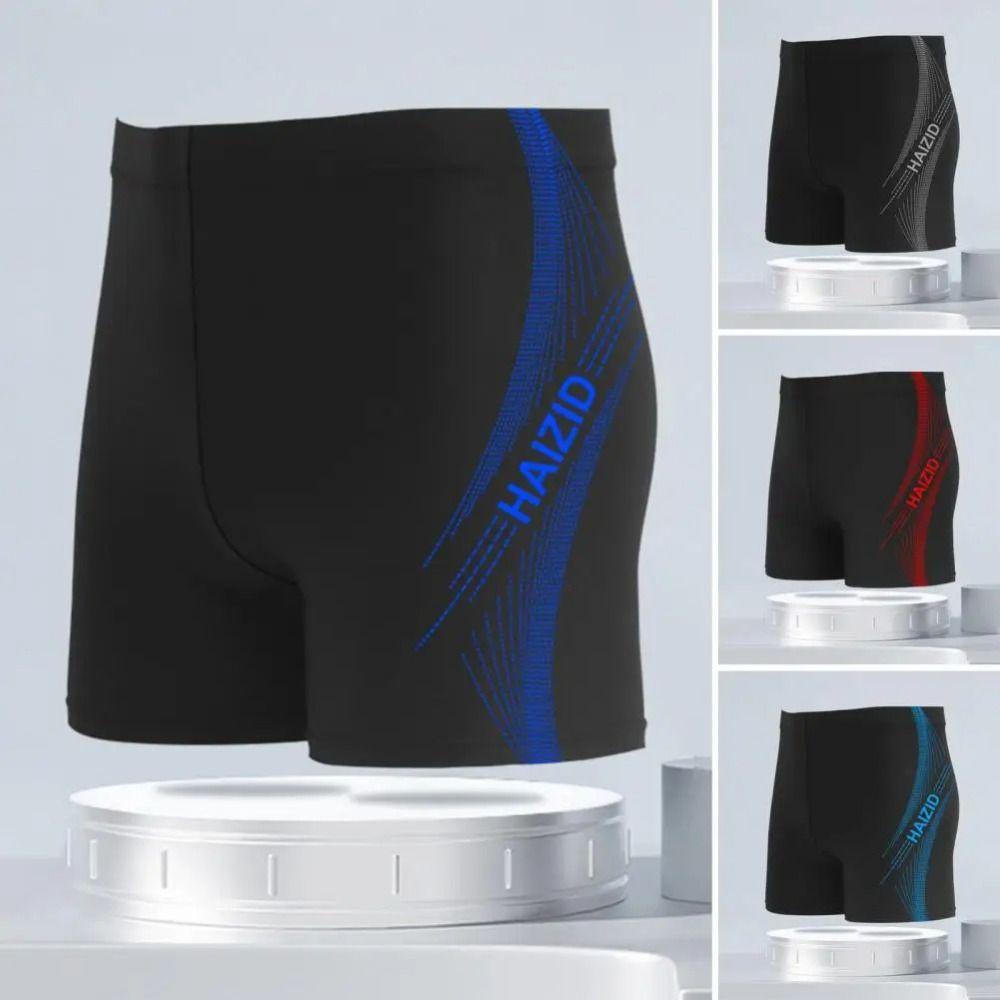 Quick-drying Summer Swimsuit Boxer Letter Print Swimming Shorts Fashion Men Swimming Trunk