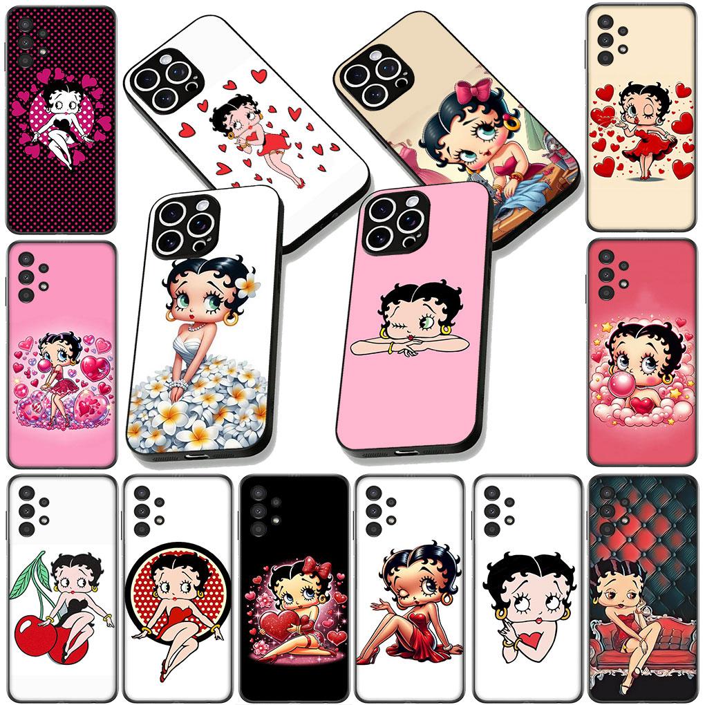 Мягкий чехол для телефона Apple iPhone 17 16 14 15 Pro Max Plus 15+ 16E XR ProMax Air Case B-Bettys Мультяшный B-Boops Аниме Чехол