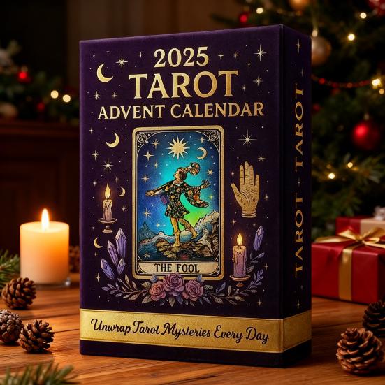 Адвент-календарь Таро 2025 24 дня Акриловый календарь обратного отсчета с картами-сюрпризами Украшение на елку для праздничного декора