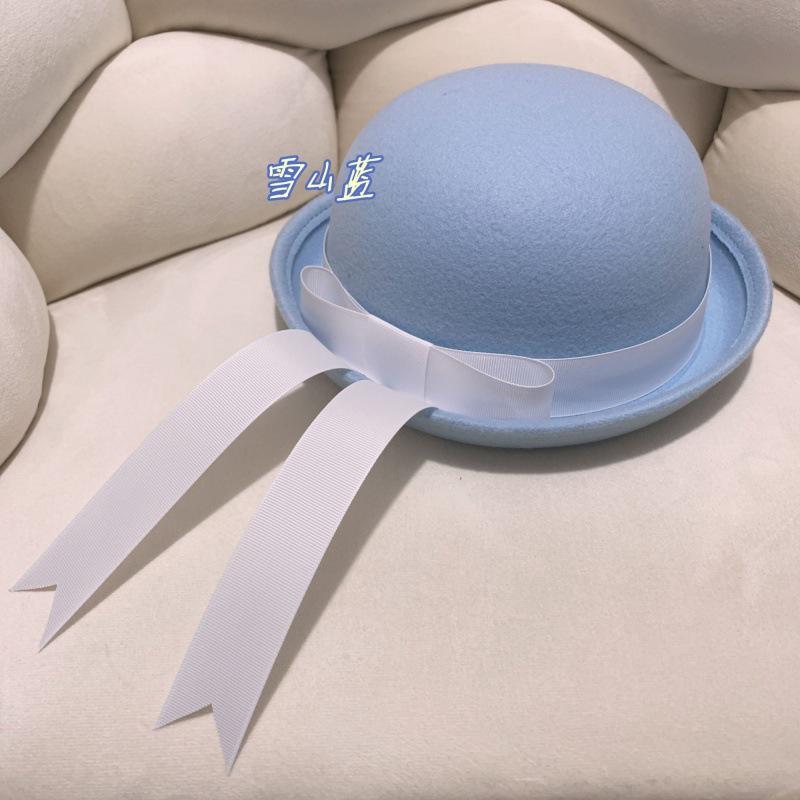 Japanese school sense handmade jk uniform hat couple woolen college style bow streamer kindergarten navy hat