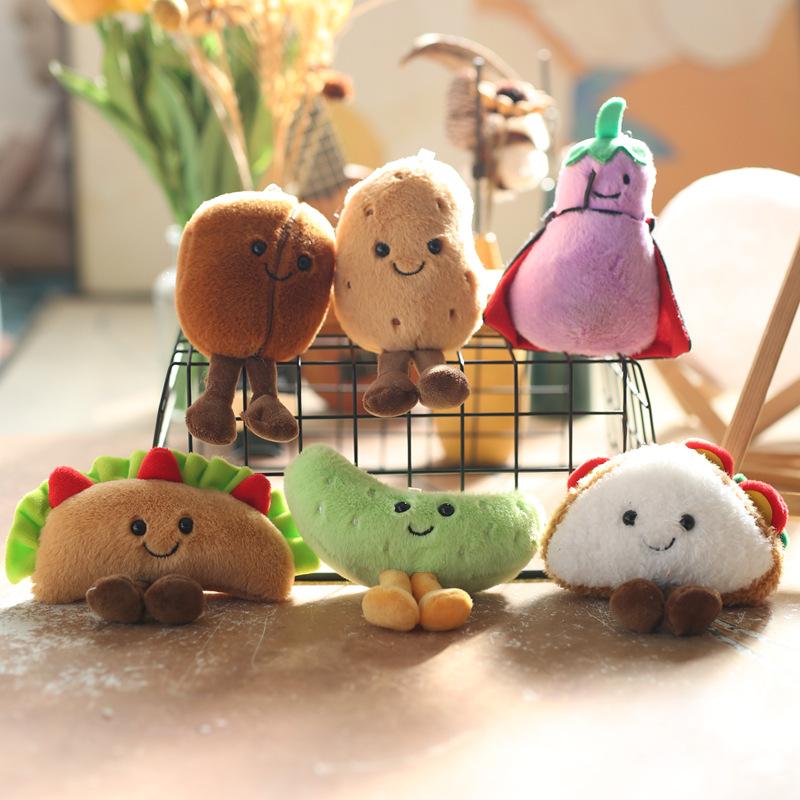 Милый милый сэндвич с едой и игрой, плюшевая игрушка, кукла, гамбургер, баклажан, сумка, подвесное украшение, брелок, кукла