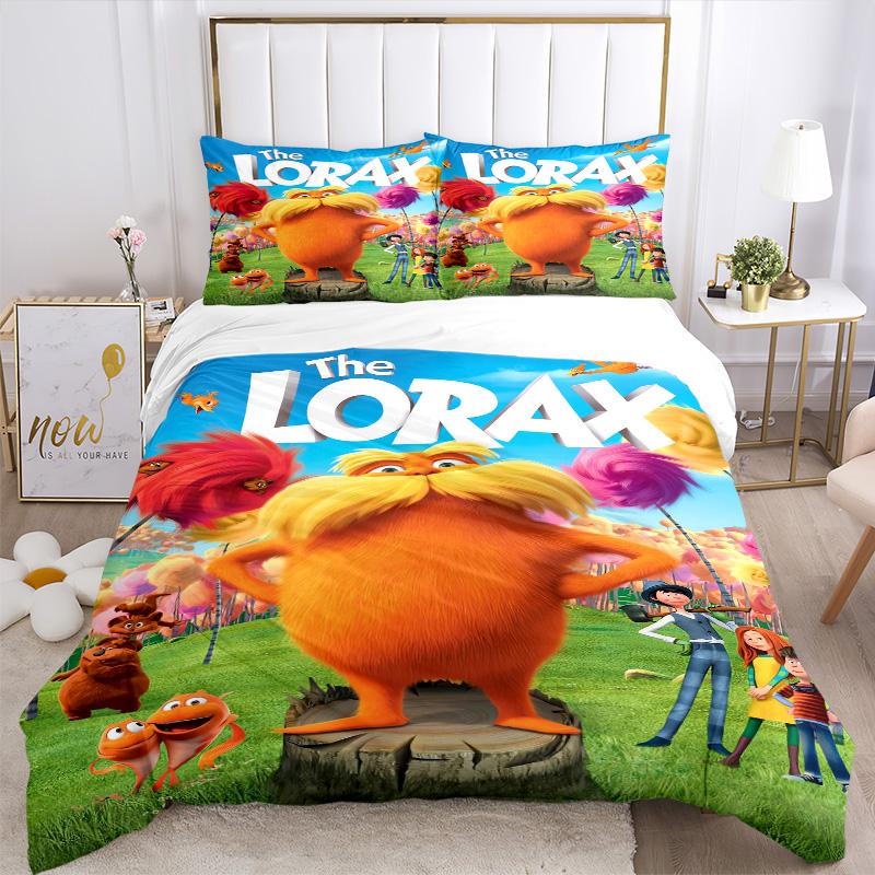 Lorax Adventure Print 3Pcs Bedding Setduvet Cover With 2 Bedropillowcase Home Birthday Gift