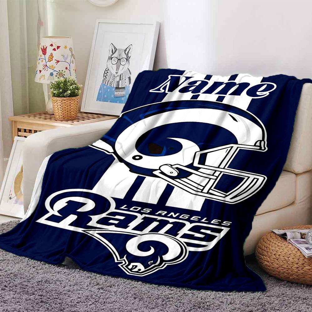 Custom Name Rams Helmet Print blanket for Couch & Bed, Plush Cozy Fuzzy Blanket Super Soft & Warm Blankets for Fall and Winter. 0908456
