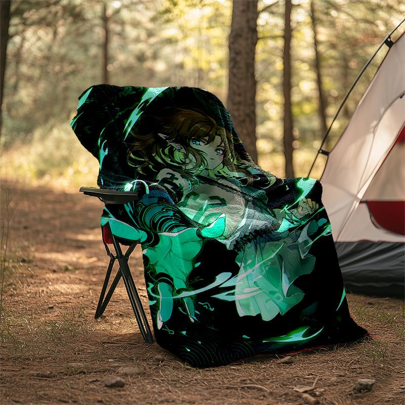 1pc Game Zelda Theme Blanket - Digital Print, Polyester, Cozy for All Seasons, Perfect for Outdoor, and Travel