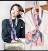 1 Pcs 150x14cm Korean Style Silk Scarf Spring Autumn Small Narrow Long Hair Tie Square Scarf Suit Shirt