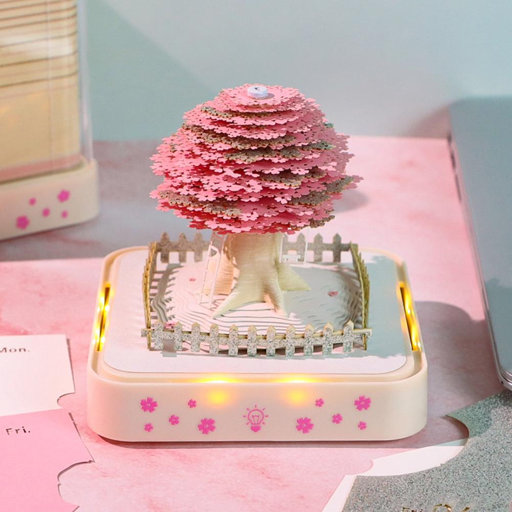 3D настольный календарь 2025 Time Piece Календарь со светодиодной подсветкой Бумажный резной календарь Декоративный блокнот календарь для подарка дому