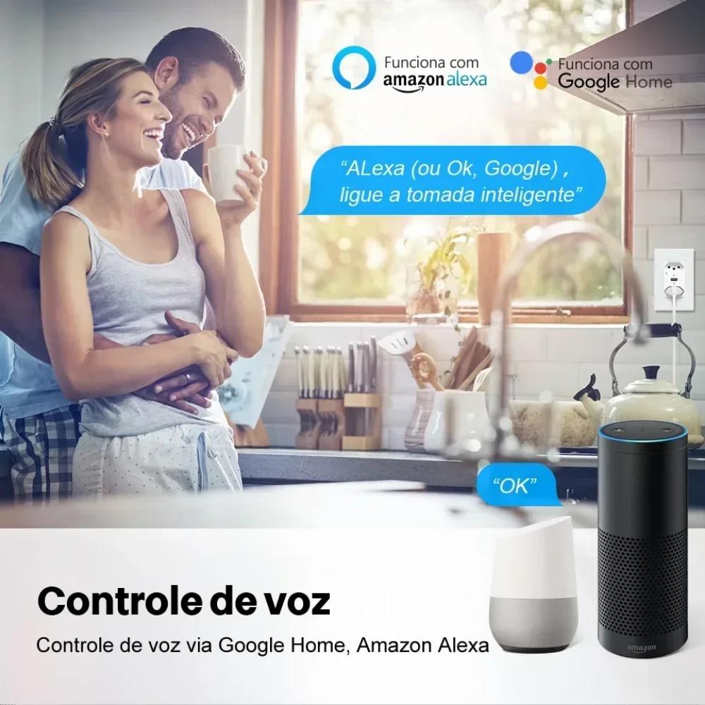 Melery Бразилия Tomada Wifi Smart Tuya настенная розетка Power Monitor 20A розетка закаленное сенсорное стекло панель от Alexa Google Home