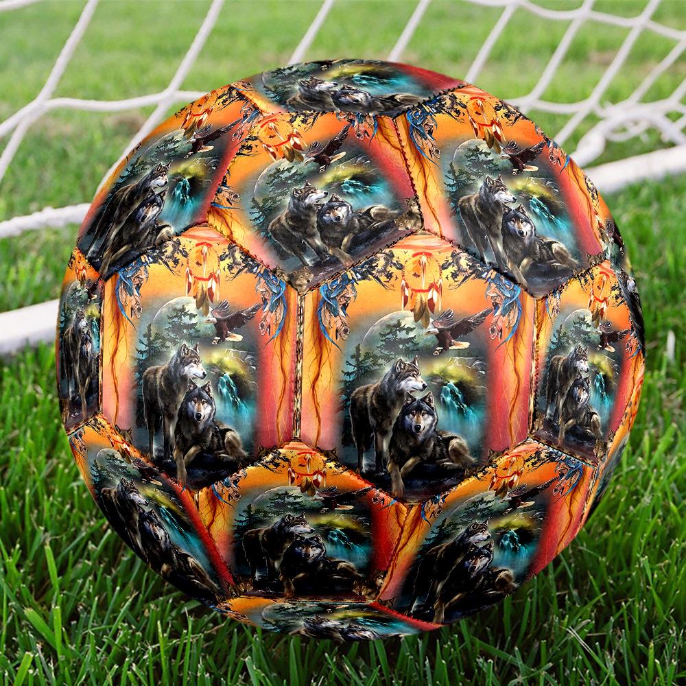Indian Wolf Indoor Soccer Ball Size 5 Colorful All Ages Machine Stitched PVC Competition Ready Durable High-Bounce