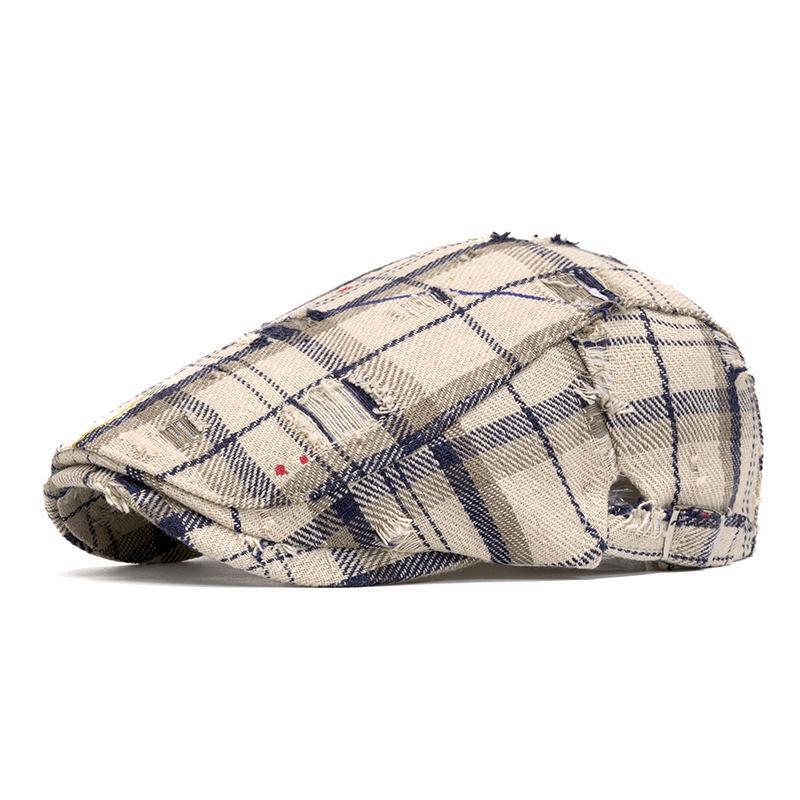 Кепка в клетку в стиле ретро, женская восьмиугольная кепка, весна-лето, кепка газетчика