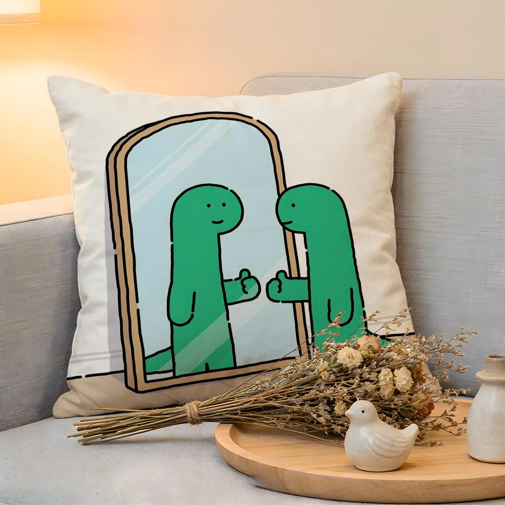 Cushion Cover Linen SkinFriendly Soft Decorative Case For Sofa Home Decor Joguman Korean Instagram Dinosaur Pillow cover