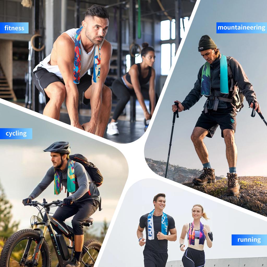 New Cooling Towel For Gym & Sports, Instant Cold Feel Ice Towel, Quick Dry Chilly Towel For Men Women, Workout, Running, Yoga