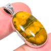 Натуральный драгоценный камень океанской яшмы 925 пробы, подарочный кулон из стерлингового серебра 1,34 дюйма, J9e94