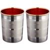 (Pack of 4) Set of 4 Pcs NT Copper Steel Water Glasses Glass Set Water/Juice Glass  (300 Ml, Copper, Steel, Silver)