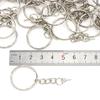 40Pcs Polished Key Ring Screw Eye Short Chain Split Ring Connector Diy Jewelry