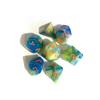 7pcs/Set Tri Color Glitter Polyhedral Dice for Dnd COC Cthulhu Rpg Running Group Board Game Dice Number Dice Set