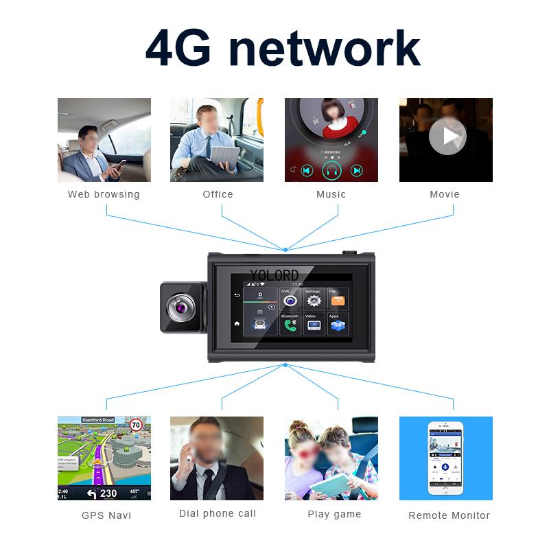 4G Android10.0 3Inch Car Rearview Mirror Dash Cam GPS Navigation WiFi Video Camera Recorder Remote 24Hrs Packing Monitor DVR