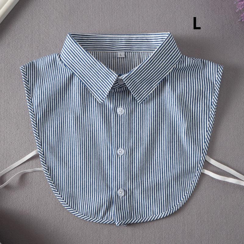 Mens Striped M-XXL Fake Collar for Women Shirt Detachable Collars Formal Business False Collar Half Shirt Neck Decor