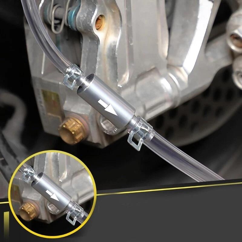 Brake Bleeder Hose with One Way Check Valve Tube Bleeding Tool Kit for Car Motorcyle Clutch Hydraulic Brake Fluid Bleeder