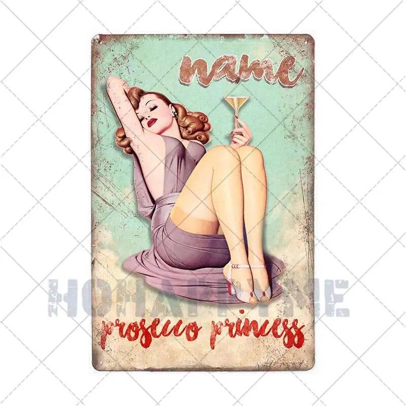 Prosecco O'Clock Metal Tin Signs Plates Cocktails Vintage Plaque Posters Pub Bar Art Wall Decoration Retro Home Decor 20x30cm