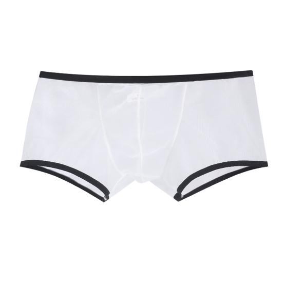 Men Boxer Underwear Transparent Mesh Perspective Shorts Panties Low-rise Moisture-wicking Boxer Shorts