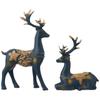 Creative Resin Golden Reindeer Sculptures | Beautiful Home Decor | Elevates Energy of Your Room (Pack of 2, Blue)