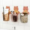 1Pcs Teddy Bear Wall Mounted Toothbrush Holder Cup Punch Free  Rack Bathroom Supplies Organizer Bathroom Accessories Banheiro