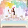 Pastel Rainbow Party Supplies for 20 Guests, Disposable Tableware Set includes Pastel Paper Plates, Napkins, Forks, Tablecloth for Girls Birthday