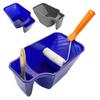 Paint Tray Ergonomic Paint Pot with Handle Mini Plastic Paint Tray Textured Deep Roller Frame for Painting