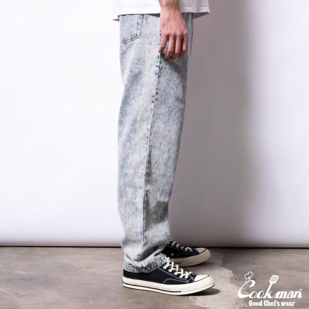 COOKMAN Chef Long Snow Work Denim Size Pants, Pants, Wash, Pants, Blue, M, 231-31821