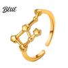 Star Symbol Ring Student Electroplated Finish Adjustable Opening Design Retro