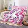 1 шт. Плед Hello Kitty с единорогом Легкий фланелевый плед для дивана, кровати, путешествий, кемпинга, гостиной, офиса, дивана, кресла