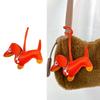 Cute Dachshund PU Leather Keychain Fun Dachshund Keychain PU Leather Decoration Keyrings Charm for Kids and Adults