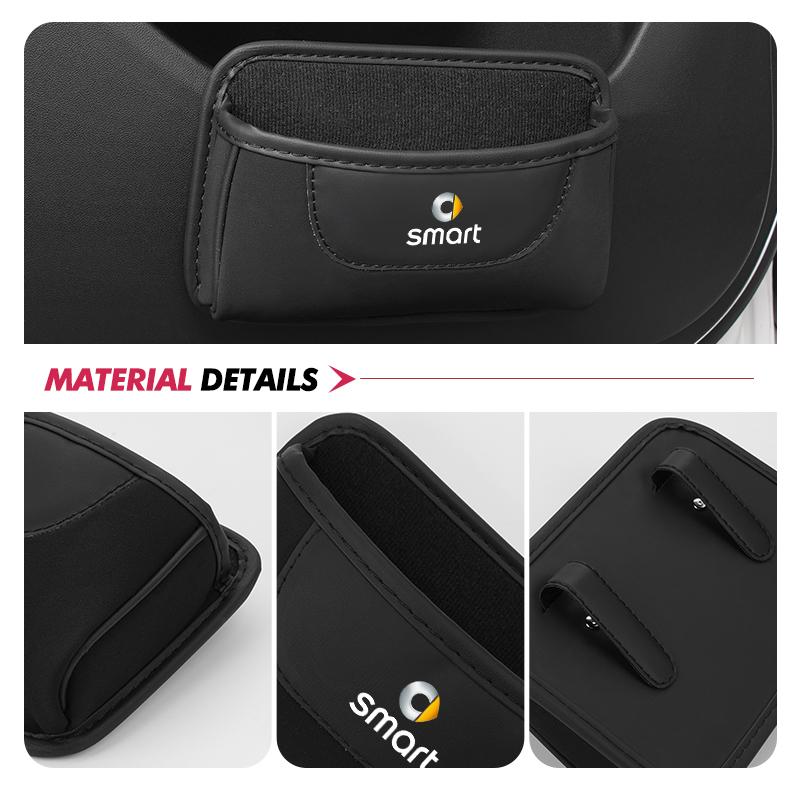 For Mercedes Benz Car Seat Leather Pocket Holder Universal Sticky Storage Pocket C180 C300 W124 W176 W177 C200 C260 GLC CLE CLA JV3