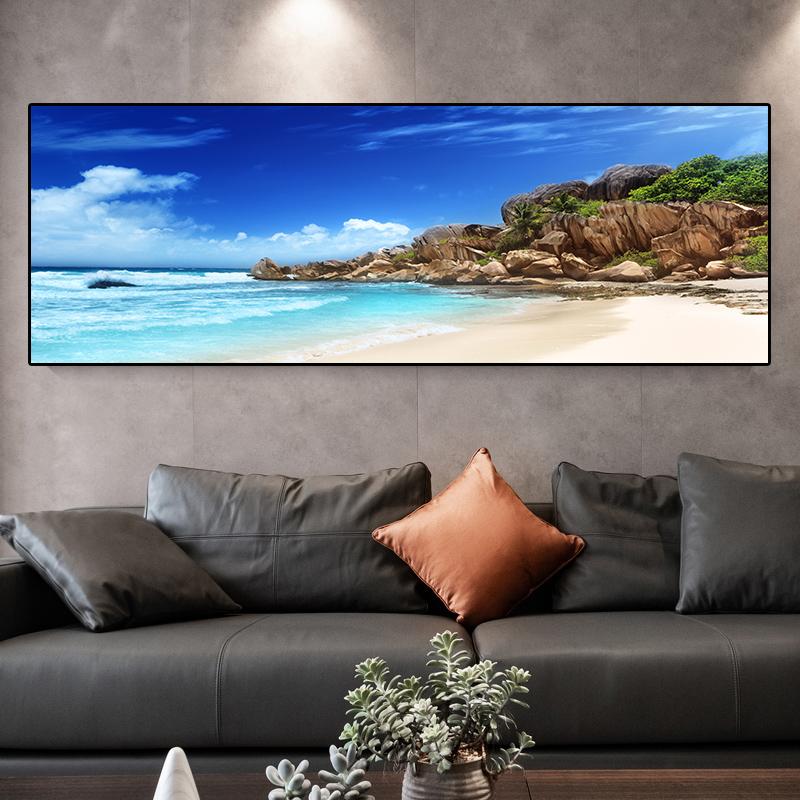 Пейзаж Тропический Морской Пляж Холст Картина Пальма Плакаты и принты Настенные Художественные Фотографии Гостиная Домашний Декор Без Рамки