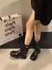 Женские туфли на платформе 2024 года, простые ковбойские сапоги в стиле ретро, квадратный носок, толстый каблук, рыцарские сапоги, мягкая подошва, удобные байкерские ботинки