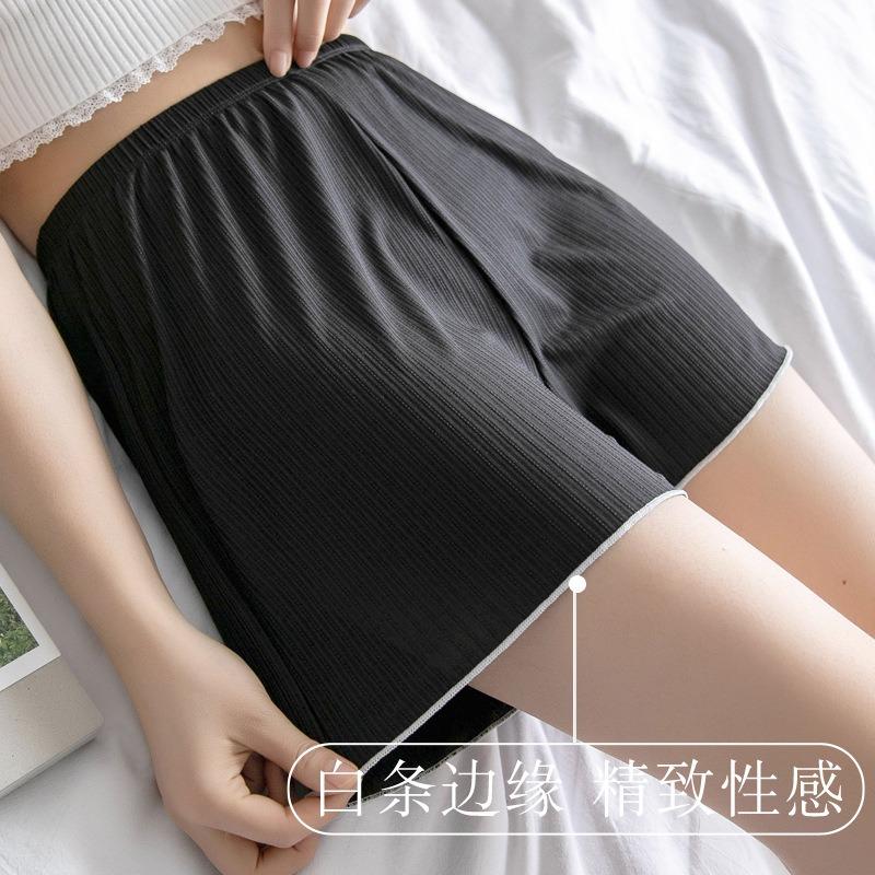 Loose Ice Silk Safety Pants Women's Large Size Anti-leakage Can Wear Thin Leggings Lace High Waist