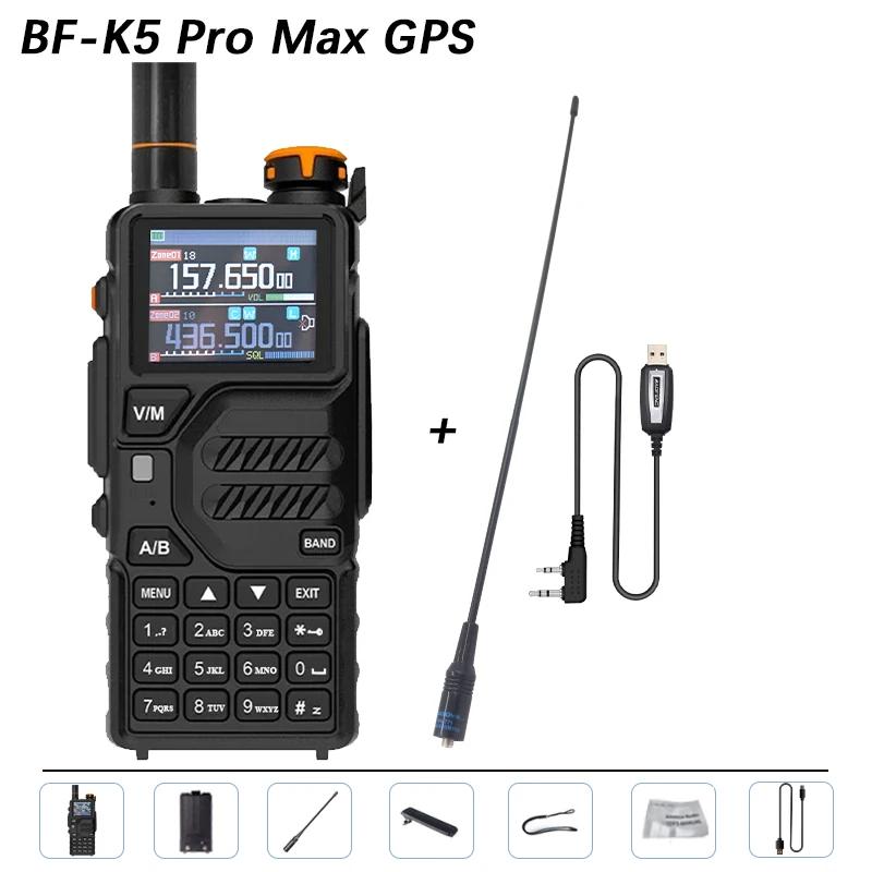 Baofeng Walkie Talkie K5 Pro Max GPS Type-C Charge Multi Band AM FM NOAA One Touch Copy Frequency UV-K5 Plus GPS Two Way Radios